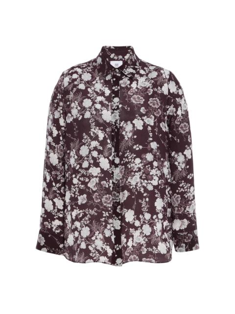 Mathias Printed Crepe De Chine Blouse burgundy