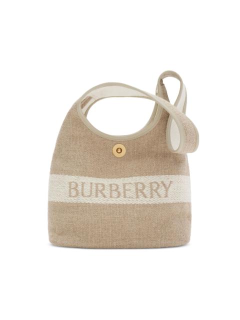 small logo-embellished canvas shoulder bag