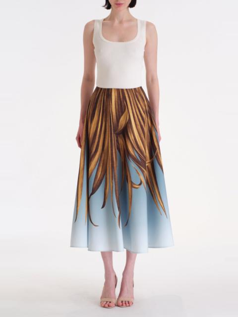 Palm Print Ombre Circle Skirt