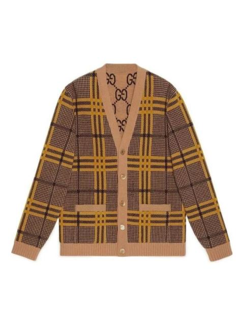 Reversible knit wool cardigan