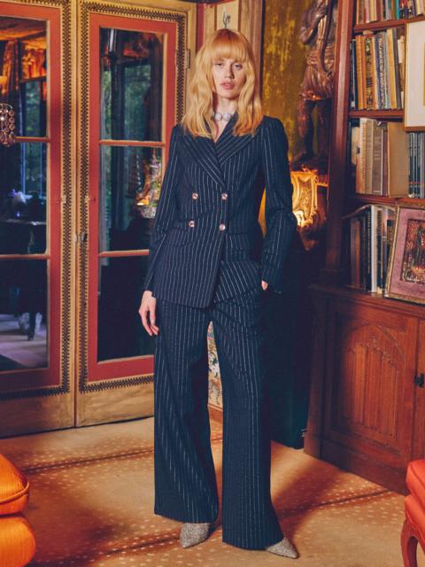 Bloo Pinstripe Pant In Navy Metallic Pinstripe