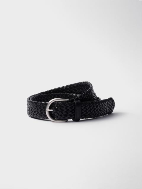 Braided leather belt