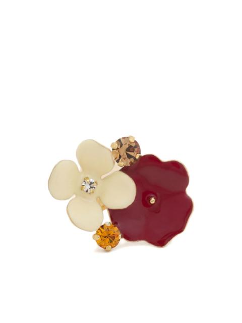 brightly coloured flower rhinestone ring