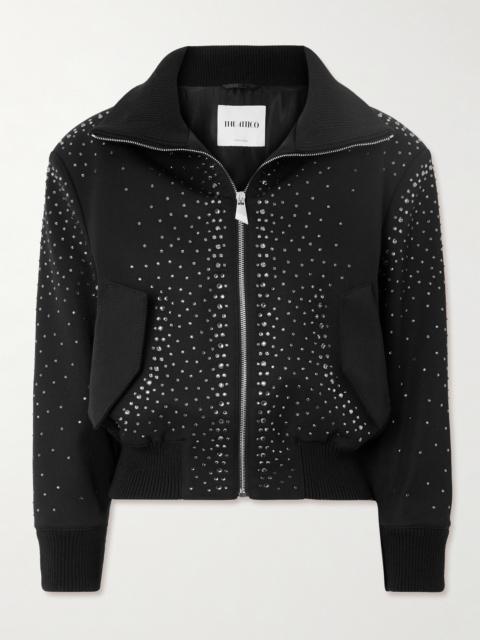 Crystal-embellished Twill Bomber Jacket