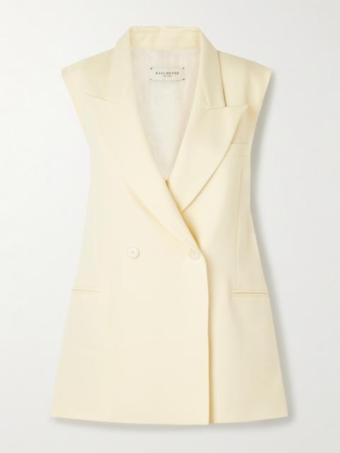 Deon Double-breasted Wool-blend Twill Vest