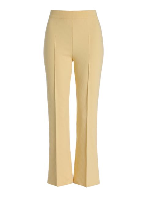 Kick Stretch-Cotton Knit Cropped Pants yellow