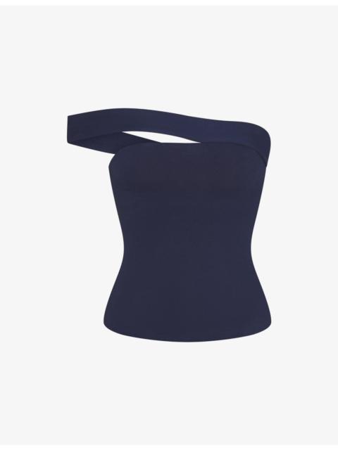 Asymmetric Off-The-Shoulder Stretch-Cotton Jersey Top