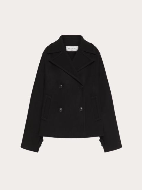 DIAGONAL DOUBLE WOOL PEA COAT