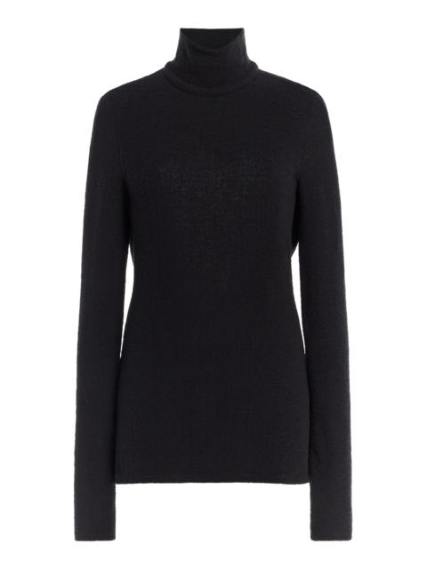 Cutout Knit Turtleneck Top black