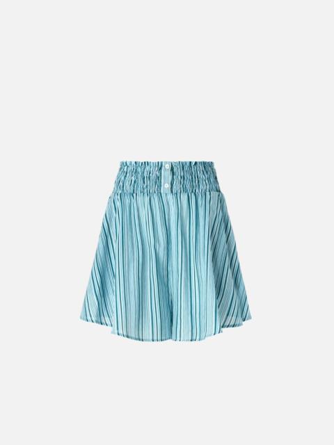 STRIPED COTTON SHORTS WITH ELASTICATED WAIST