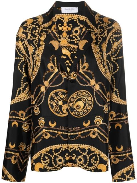 chain-print silk shirt