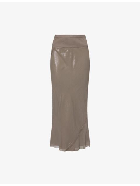 Bias-Cut Silk Midi Skirt