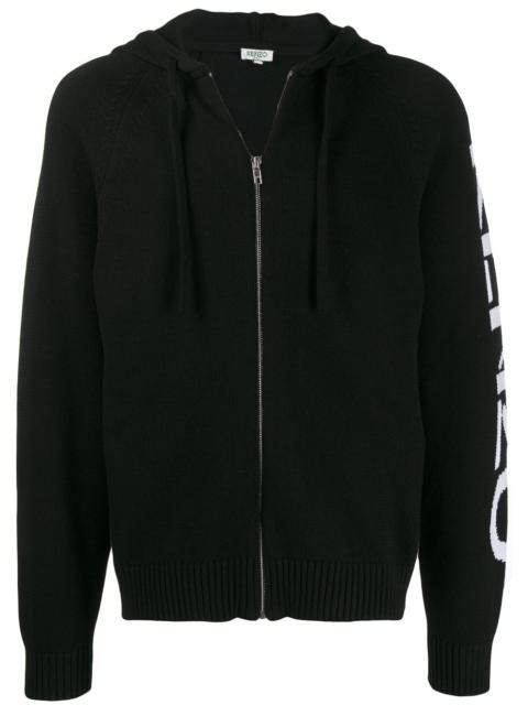 intarsia knit logo hoodie