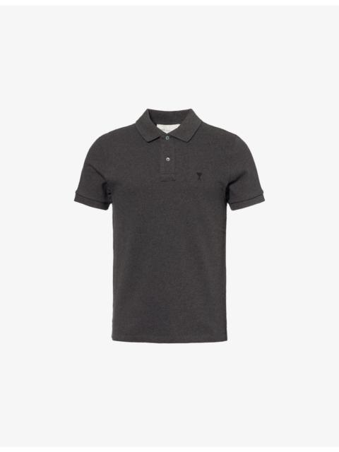 Logo-Embroidered Knitted Cotton Polo Top