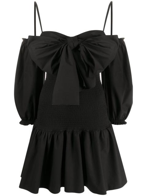bow-detail poplin dress