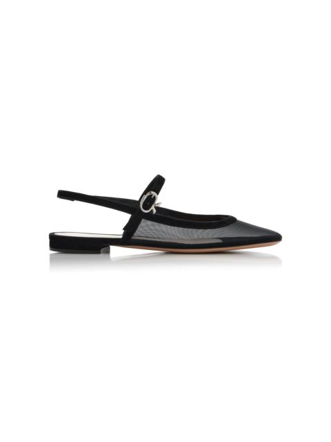 Mesh Slingback Flats black