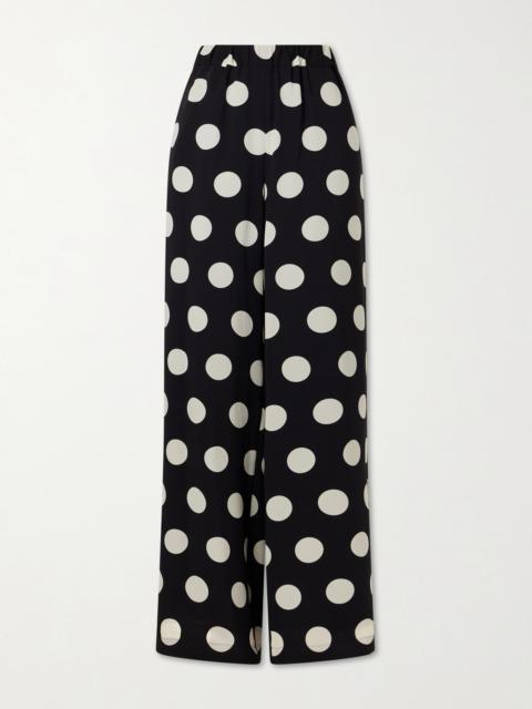 Polka-dot Georgette Wide-leg Pants
