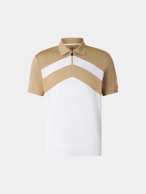 Cuno functional short-sleeved top in Beige/white