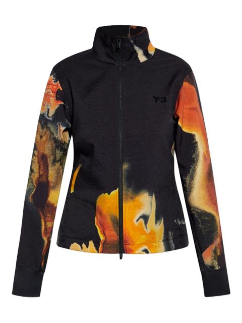 abstract-print zip-up jacket