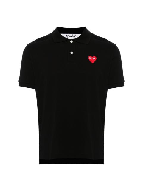 UNISEX POLO SHIRT RED HEART - BLACK