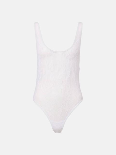 Open-back lace bodysuit