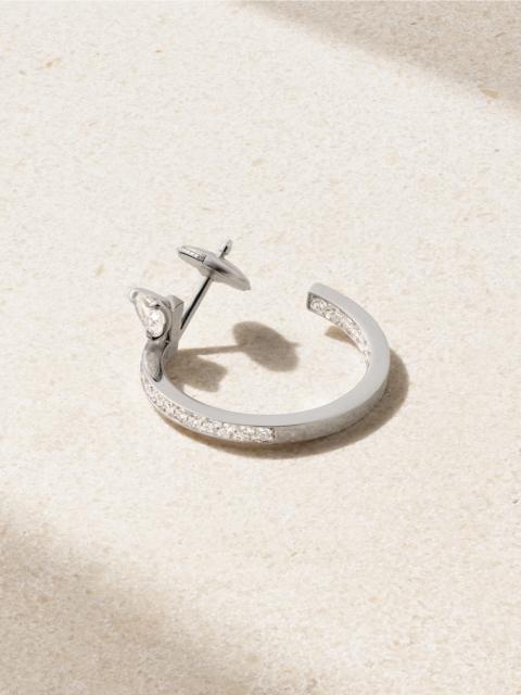 Serti Sur Vide 18-karat White Gold Diamond Single Hoop Earring
