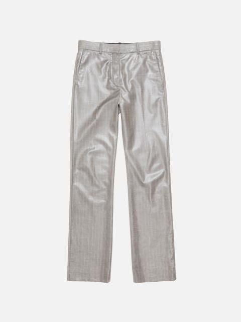 Coated pinstripe trousers - Warm Grey