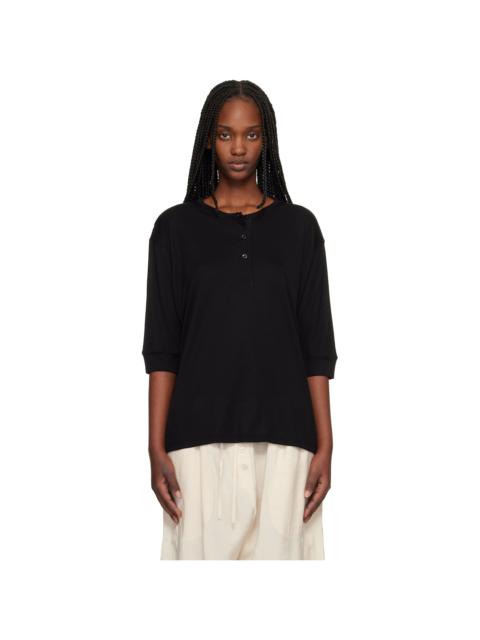 Black Lorem Jersey Henley