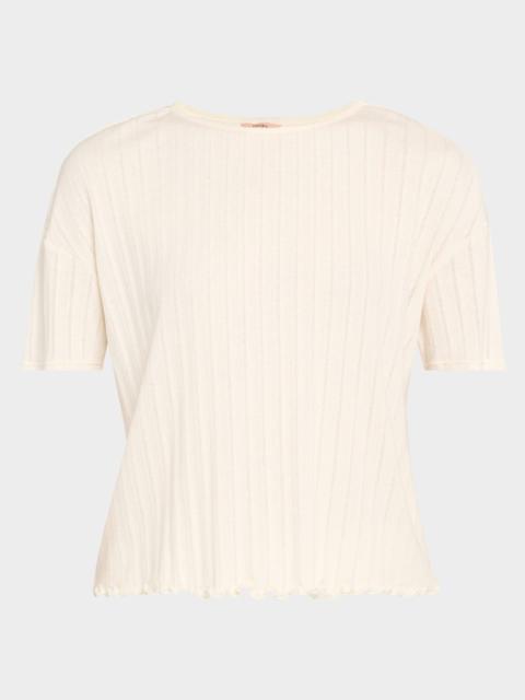 Pointelle Short-Sleeve Tee