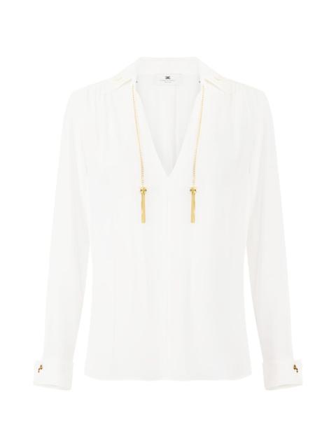 jewelled tassel blouse