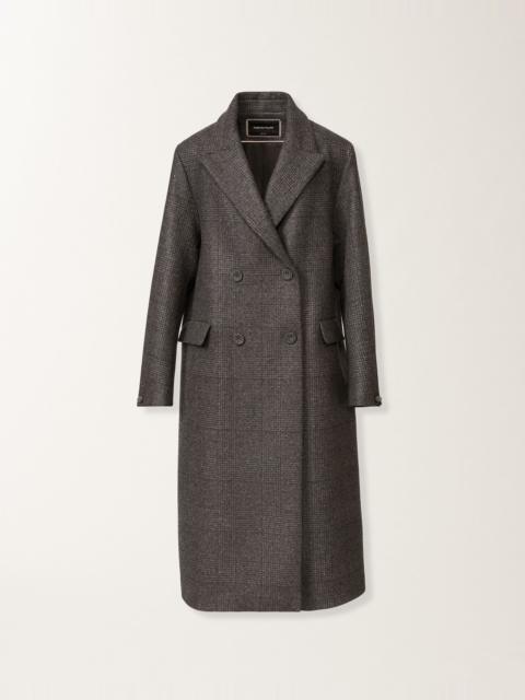 Double-breasted coat in Prince of Wales check