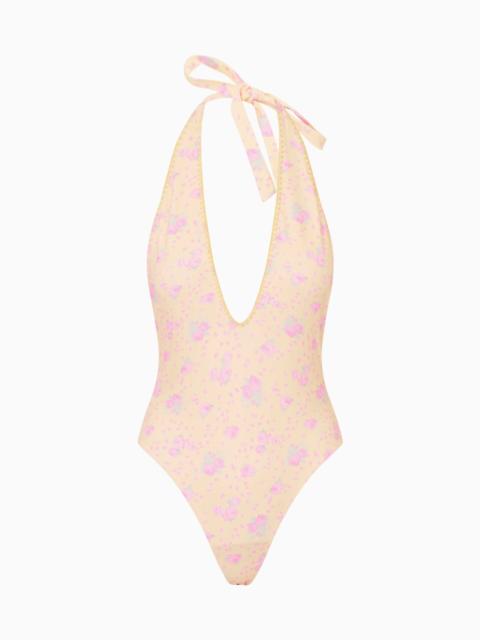 Meegan Floral Halter One-Piece Swimsuit