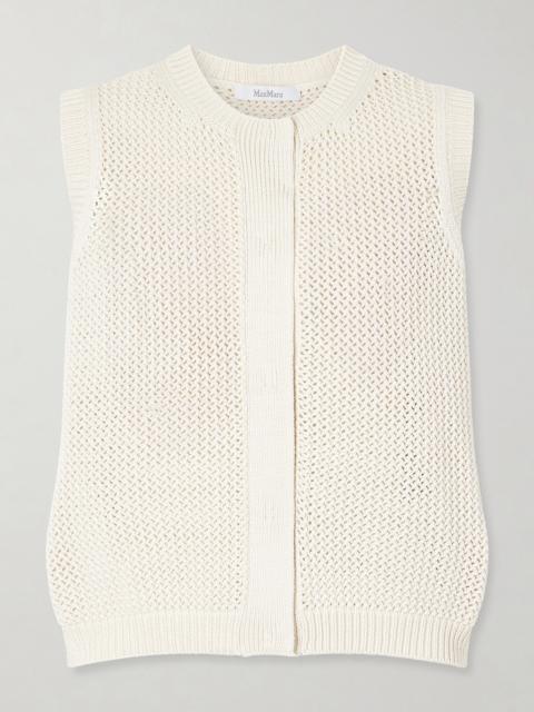 Open-knit Silk-blend Top