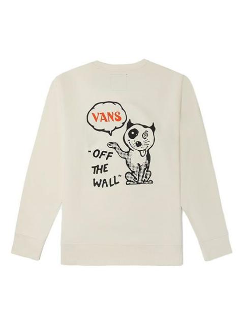 Vans Funny Pattern Pullover Round Neck Sports Couple Style Creamy White VN0A5H76FS8
