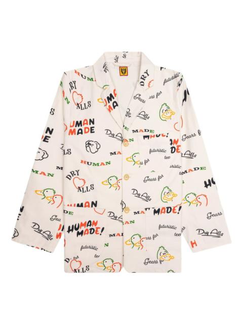 graphic-print shirt jacket