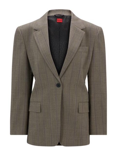 OVERSIZE-FIT JACKET IN STRIPED STRETCH FABRIC