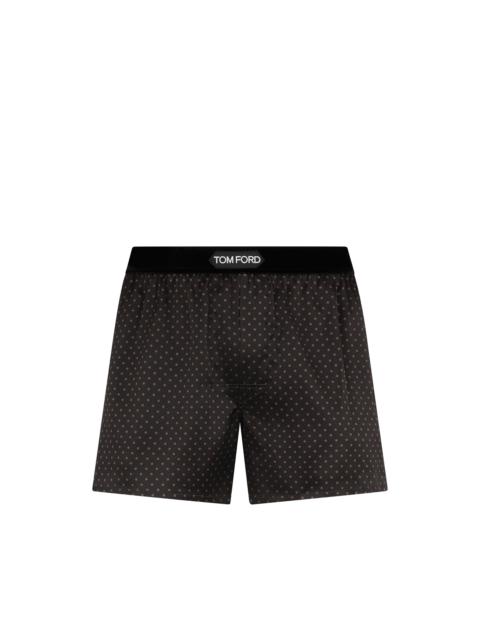 MICRODOT PRINT SILK BOXERS