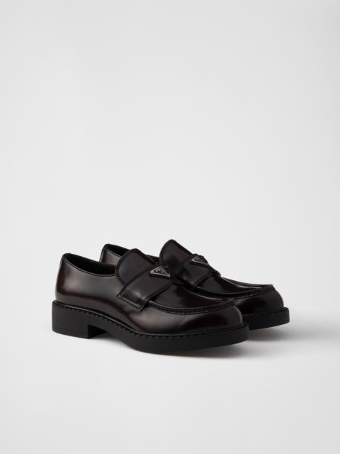 Chocolate brushed leather loafers