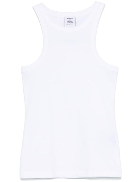 logo-embroidered tank top
