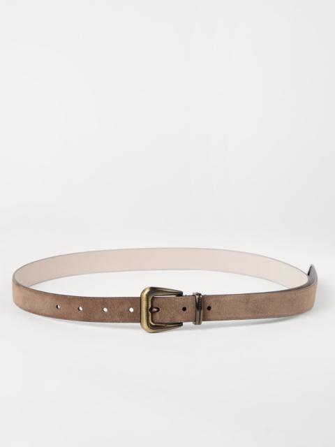 Suede belt with monili
