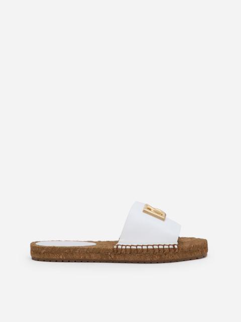 Nappa leather espadrille sliders with DG logo