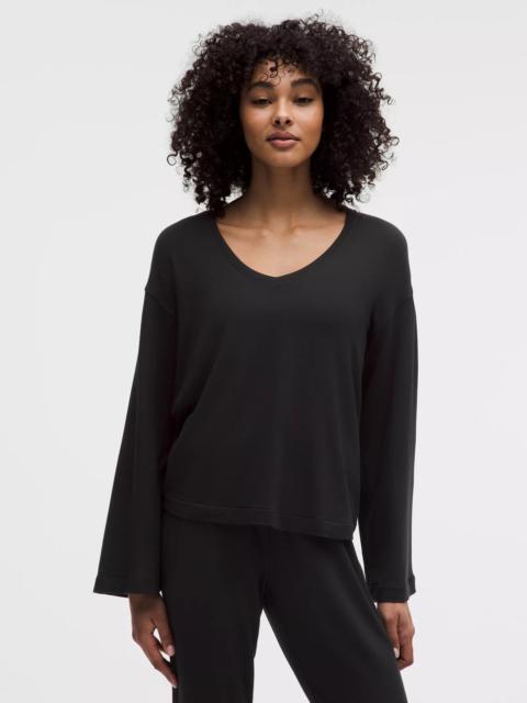 BeCalm V-Neck Bell Sleeve Shirt