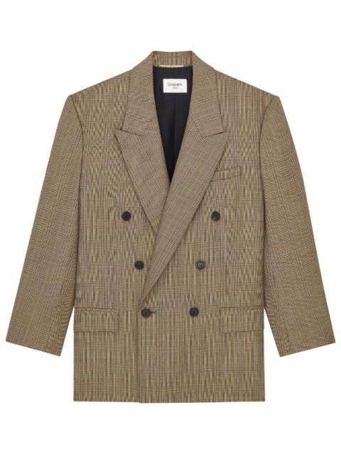 HOUNDSTOOTH WOOL DOUBLE-BREASTED JACKET