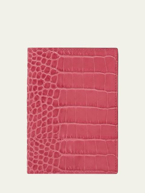 Mara Croc-Printed Leather Passport Cover