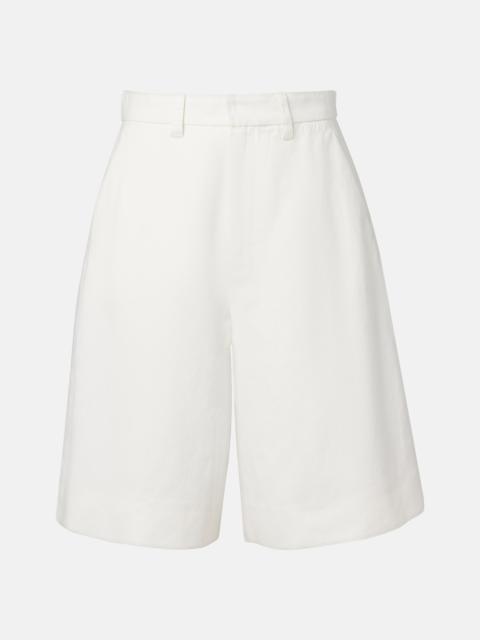 Sole cotton and linen Bermuda shorts