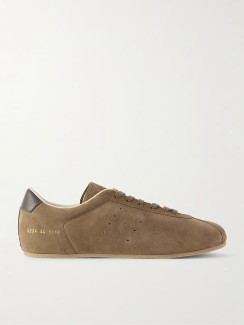 Driving Lo Profile Leather-Trimmed Suede Sneakers Green