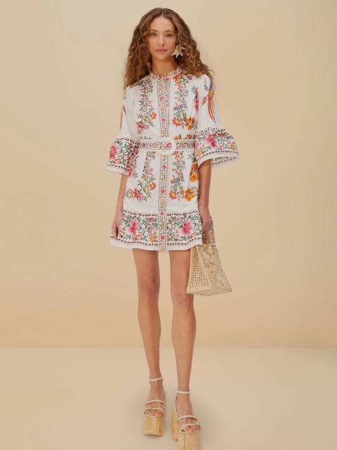 Off-White Delicate Forest Scarves Organic Cotton Mini Dress