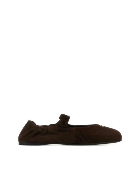 Ruches suede ballerinas