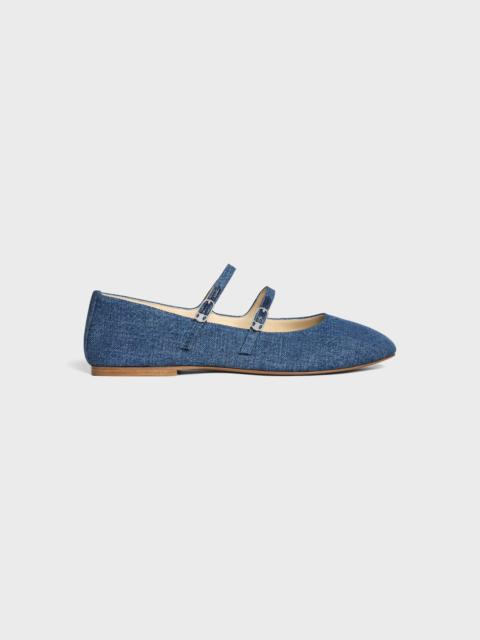 LES BALLERINES CELINE DOUBLE STRAP IN DENIM