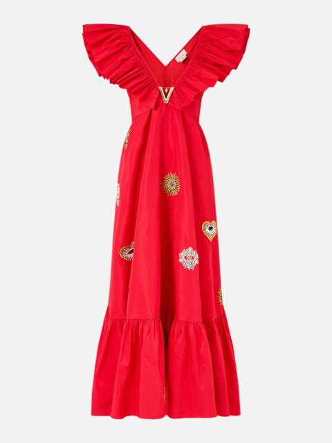 FRILL NECK DRESS WITH HARDWARE